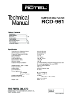 Rotel RCD-961 - Technical manual 